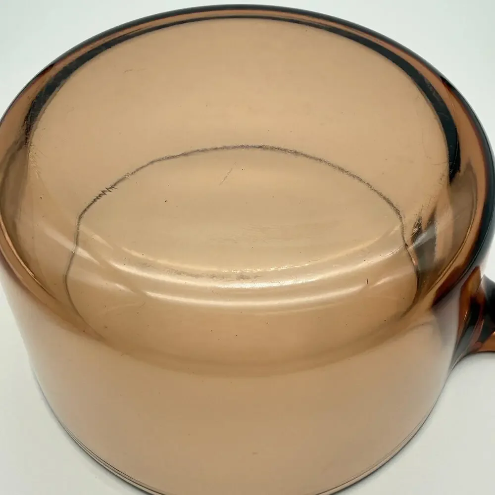 Corning Visions 1.5L Amber Glass Saucepan with Lid USA Vintage Cookware